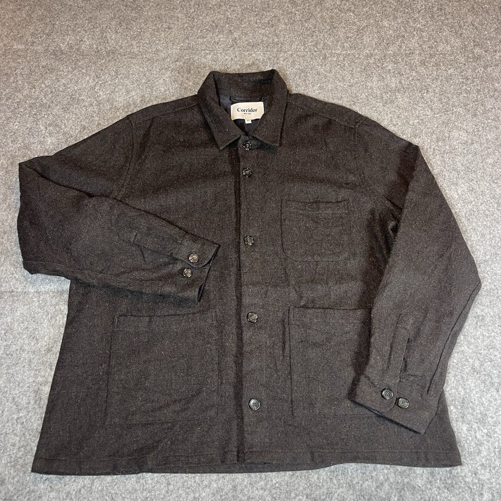 Corridor NYC Lambswool Overshirt Chore‎ Jacket Brown Size XL